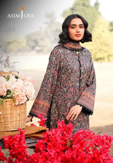 Digital Printed Lawn Shirt lawn dupatta by ASIM JOFA, Green