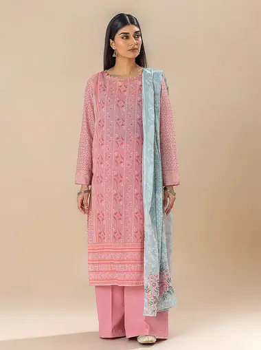 digital printed lawn shirt with digital printed lawn dupatta mb1s24u27 by beechtree, LightPink