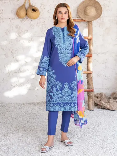 Printed Shirt dupatta by LIMELIGHT, Blue