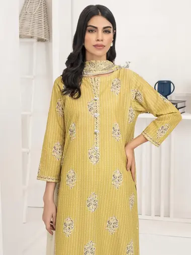 Printed Shirt dupatta by LIMELIGHT, Yellow