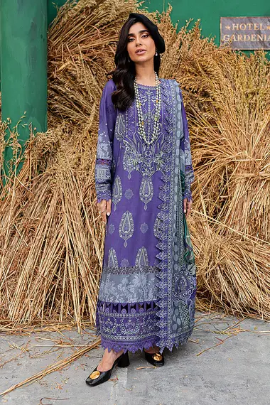 Embroidered Shirt And Chiffon Dupatta NSG-162 by nureh, Purple